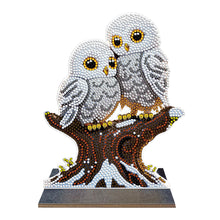 Load image into Gallery viewer, Owl-Single Side Drill-Wooden Diamond Desktop Ornament
