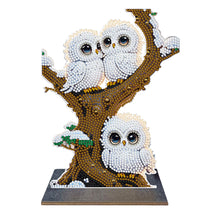 Load image into Gallery viewer, Owl-Single Side Drill-Wooden Diamond Desktop Ornament
