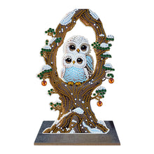 Load image into Gallery viewer, Owl-Single Side Drill-Wooden Diamond Desktop Ornament
