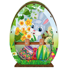 Load image into Gallery viewer, Easter Egg Rabbit Flower Basket-Wooden-Diamond Desktop Ornament With Lamp
