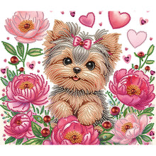 Load image into Gallery viewer, Flower Yorkshire Terrier-Partial Special Diamond Painting-35x30cm
