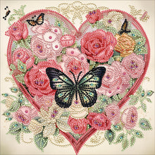 Load image into Gallery viewer, Love Butterfly Rose-Partial Special Diamond Painting-30x30cm
