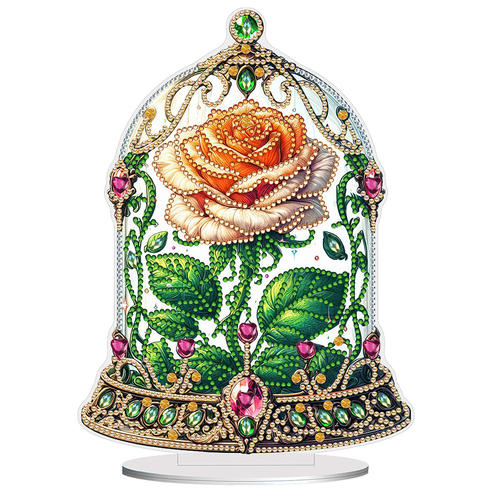 Rose Crystal Box-Single Side Drill-Acrylic Diamond Desktop Ornament