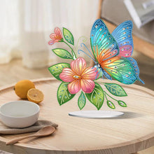 Load image into Gallery viewer, Flower Butterfly-Single Side Drill-Acrylic Diamond Desktop Ornament
