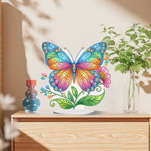 Load image into Gallery viewer, Flower Butterfly-Single Side Drill-Acrylic Diamond Desktop Ornament
