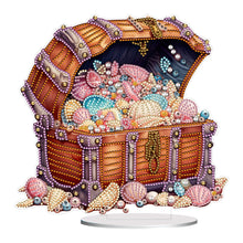 Load image into Gallery viewer, Pearl Shell Treasure Chest-Single Side Drill-Acrylic Diamond Desktop Ornament
