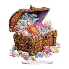 Load image into Gallery viewer, Pearl Shell Treasure Chest-Single Side Drill-Acrylic Diamond Desktop Ornament
