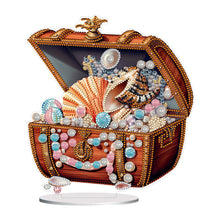 Load image into Gallery viewer, Pearl Shell Treasure Chest-Single Side Drill-Acrylic Diamond Desktop Ornament
