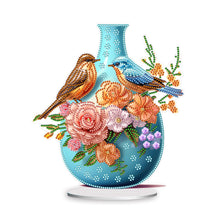 Load image into Gallery viewer, Flower And Bird Vase-Single Side Drill-Acrylic Diamond Desktop Ornament
