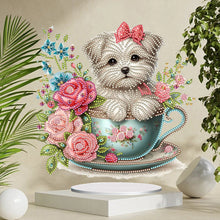 Load image into Gallery viewer, Teacup Puppy-Single Side Drill-Acrylic Diamond Desktop Ornament
