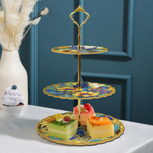 Load image into Gallery viewer, 3-Tiered Mandala Diamond Painting Tray Stand Round Serving Tray
