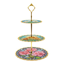 Load image into Gallery viewer, 3-Tiered Mandala Diamond Painting Tray Stand Round Serving Tray
