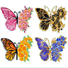 Load image into Gallery viewer, 4pcs Butterfly Diamond Painting Free Stickers
