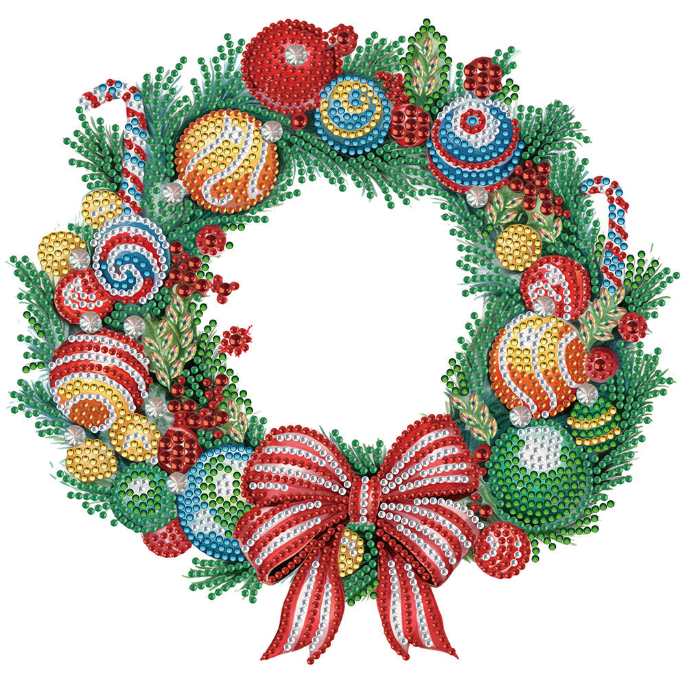 Christmas Wreath-Partial Special Diamond Painting-30x30cm