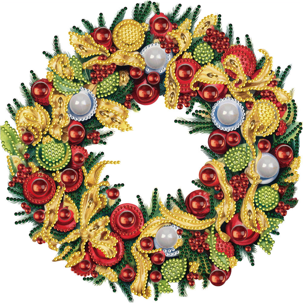 Christmas Wreath-Partial Special Diamond Painting-30x30cm