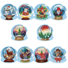 Load image into Gallery viewer, 10Pcs/Set Christmas Crystal Ball-Diamond Greeting Cards
