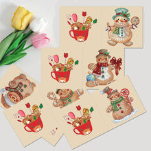 Load image into Gallery viewer, 5Pcs/Set Christmas Gingerbread Man-Diamond Greeting Cards
