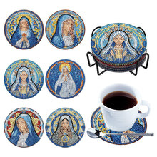 Load image into Gallery viewer, 6PCS Stained Glass Our Lady-Diamond Painting Coaster
