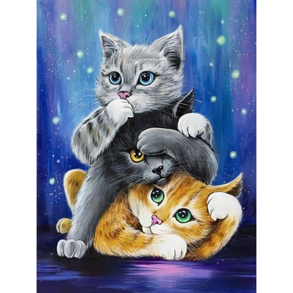 Cat-Full Round Diamond Painting-30x40cm