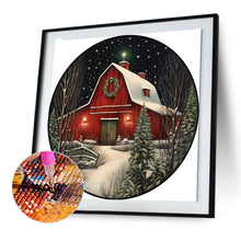 Load image into Gallery viewer, Christmas Snow Red House-Full Round Diamond Painting-30x30cm
