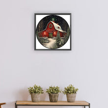 Load image into Gallery viewer, Christmas Snow Red House-Full Round Diamond Painting-30x30cm
