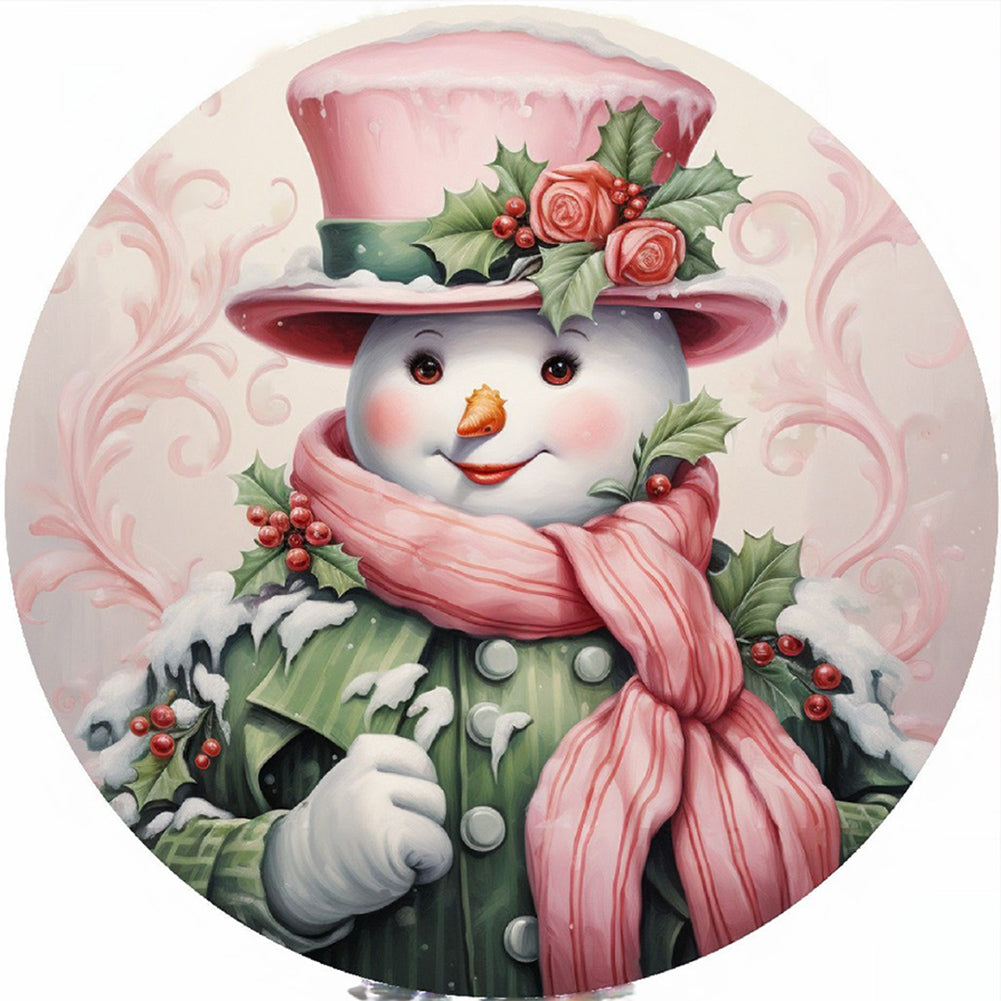 Christmas Snowman-Full Round Diamond Painting-30x30cm