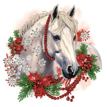 Load image into Gallery viewer, Christmas White Horse-Partial Special Diamond Painting-30x30cm
