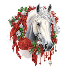 Load image into Gallery viewer, Christmas White Horse-Partial Special Diamond Painting-30x30cm
