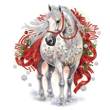 Load image into Gallery viewer, Christmas White Horse-Partial Special Diamond Painting-30x30cm
