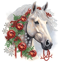 Load image into Gallery viewer, Christmas White Horse-Partial Special Diamond Painting-30x30cm
