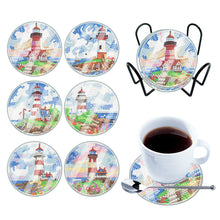 Load image into Gallery viewer, 6Pcs/Set-Lighthouse-Acrylic Waterproof Diamond Coaster
