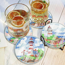 Load image into Gallery viewer, 6Pcs/Set-Lighthouse-Acrylic Waterproof Diamond Coaster
