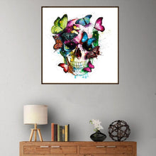 Load image into Gallery viewer, Butterfly Love Skull - Full Drill Round Drill - 35x35cm
