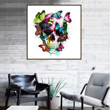 Load image into Gallery viewer, Butterfly Love Skull - Full Drill Round Drill - 35x35cm
