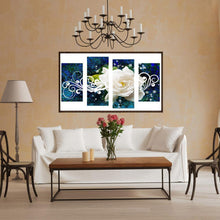 Load image into Gallery viewer, 4pcs/set White Rose - Full Drill Round Drill Painting - 95x45cm
