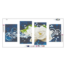 Load image into Gallery viewer, 4pcs/set White Rose - Full Drill Round Drill Painting - 95x45cm
