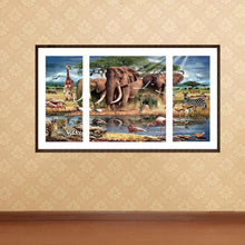 Load image into Gallery viewer, 3pcs/set Animal Family - Full Drill Round Drill Painting - 80x45cm
