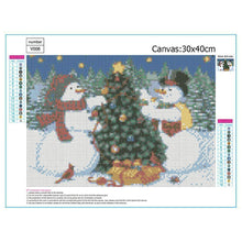 Load image into Gallery viewer, Snowman Christmas Tree - Full Drill Round Drill - 30x40cm
