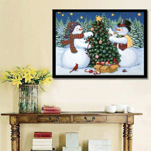 Load image into Gallery viewer, Snowman Christmas Tree - Full Drill Round Drill - 30x40cm
