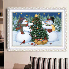 Load image into Gallery viewer, Snowman Christmas Tree - Full Drill Round Drill - 30x40cm
