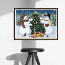 Load image into Gallery viewer, Snowman Christmas Tree - Full Drill Round Drill - 30x40cm
