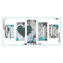 Load image into Gallery viewer, 5pcs/set LOVE HOME - Full Drill Round Drill Painting - 95x45cm
