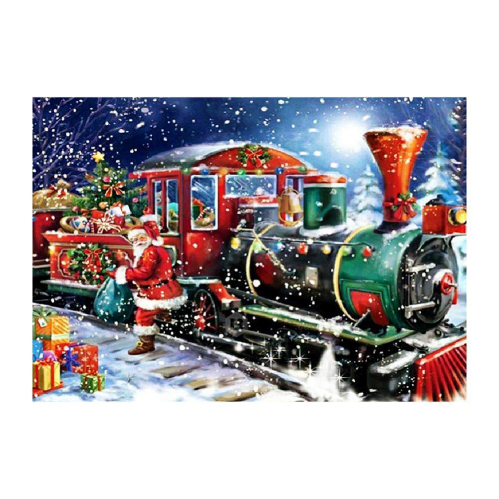 Christmas Train - Full Drill Round Drill - 40x30cm