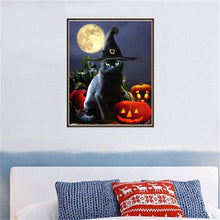 Load image into Gallery viewer, Halloween Black Cat? - Full Drill Round Drill - 30x40cm
