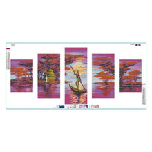 Load image into Gallery viewer, 5pcs/set Rowing - Full Drill Round Drill Painting - 95x45cm
