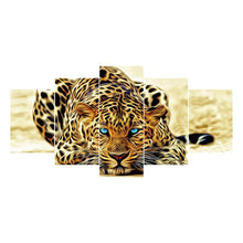 Load image into Gallery viewer, 5pcs/set Leopard - Full Drill Round Drill Painting - 95x45cm
