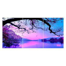 Load image into Gallery viewer, 3pcs/set Purple Cloud - Full Drill Round Drill Painting - 80x40cm
