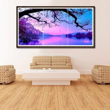 Load image into Gallery viewer, 3pcs/set Purple Cloud - Full Drill Round Drill Painting - 80x40cm
