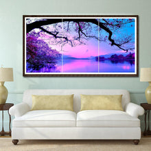 Load image into Gallery viewer, 3pcs/set Purple Cloud - Full Drill Round Drill Painting - 80x40cm
