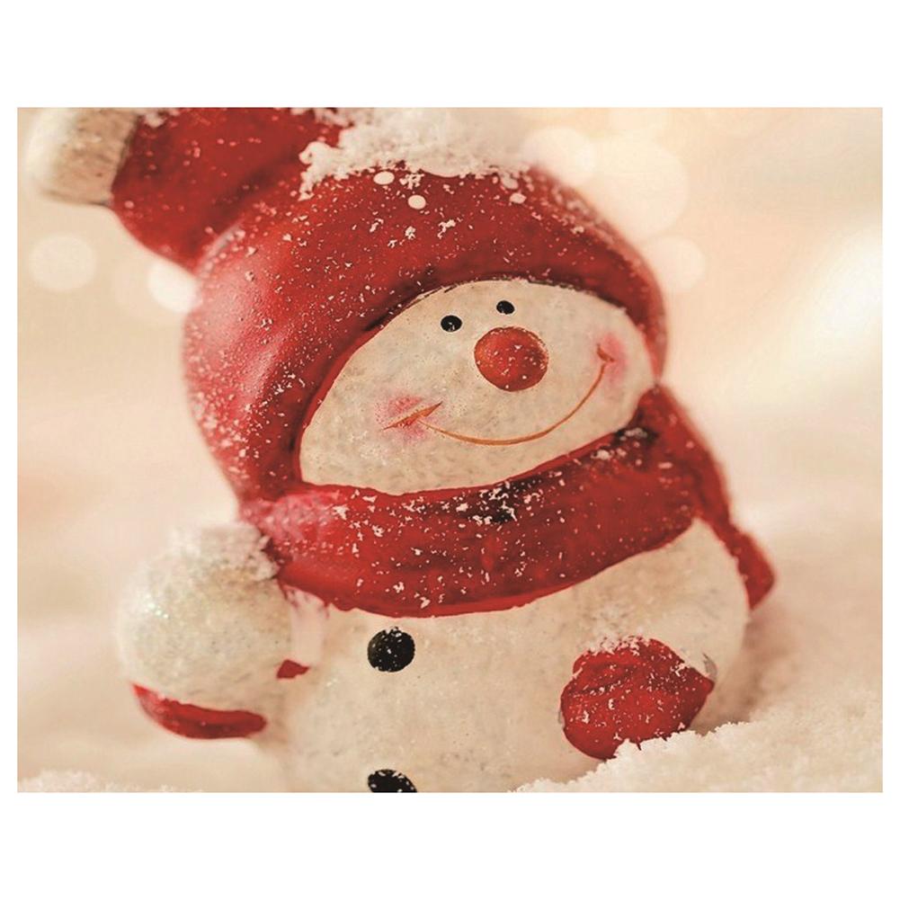 Christmas Snowman - Full Drill Round Drill - 30x25cm